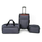 Protege 3-Piece Softside Luggage Travel Set, Includes Medium Checked Luggage, Carry On Duffel and Boarding Tote, Gray