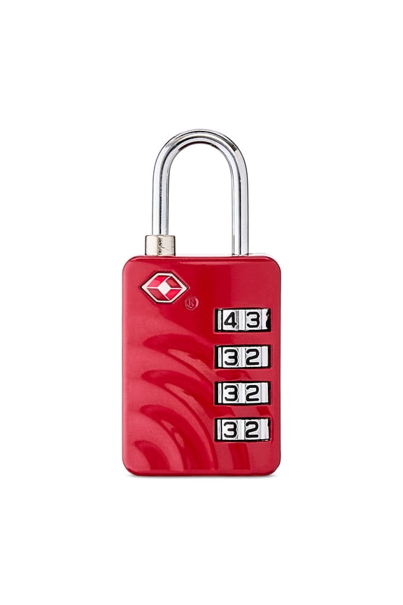 4-Dial TSA Approved Combination Luggage Lock for Travel, Red