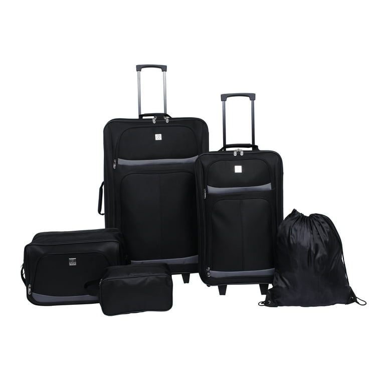 Takealot Suitcase Set Protege 5-Piece Softside Luggage Set, Black