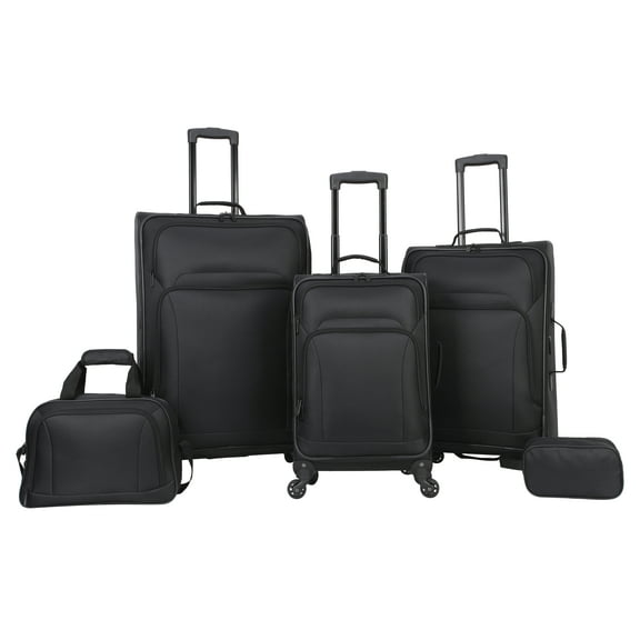 Protege 5-Piece Softside Spinner Luggage Set, Black