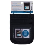 Protégé Travel Neck-Body Wallet Passport Case, Nylon, Black, RFID
