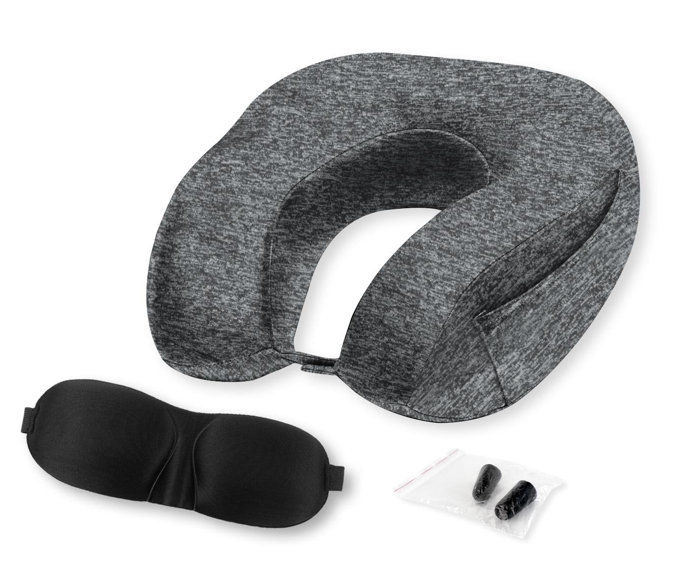 Protege Cool Touch Memory Foam Neck Pillow Travel Set
