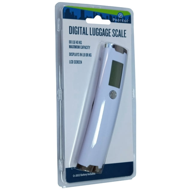 Protege Digital Luggage Scale, White, 3.1oz