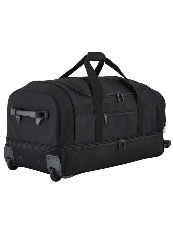 Everyday Journey Large 30 in Drop-Bottom Rolling Duffel, Black