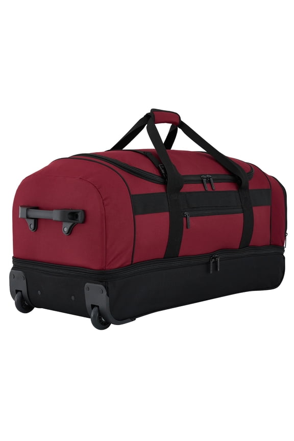 Everyday Journey Large 30-inch Drop-Bottom Rolling Duffel, Red