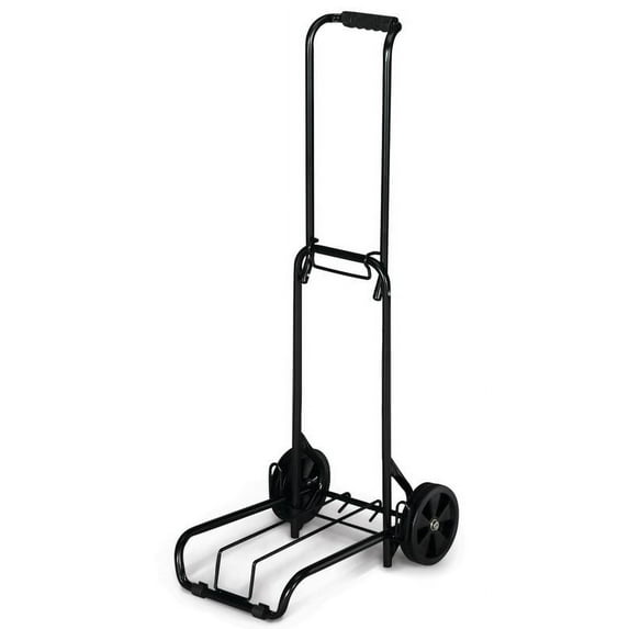 Protege Metal Folding Luggage Cart, Black, 39" x 13" (15" Platform), 3lbs Empty, 75lbs Capacity