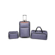 Protege Gray 3-Piece Travel Luggage Set, 24 in Check Bag, 22 in Duffel & Boarding Tote