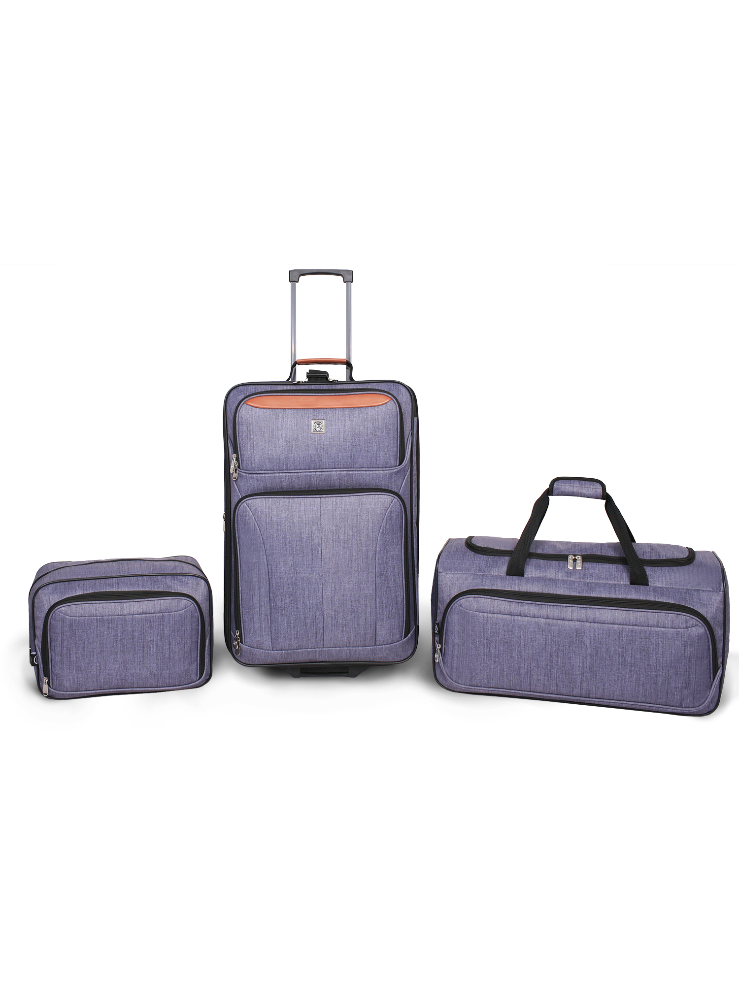 Protege Gray 3pc Travel Luggage Set 24" Check Bag, 22" Duffel, & Boarding Tote - image 1 of 9