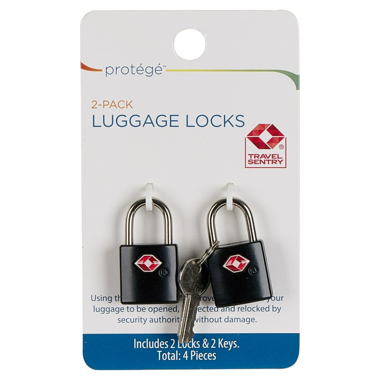 Protege TSA Approved Luggage Locks Set of Black Secure Durable