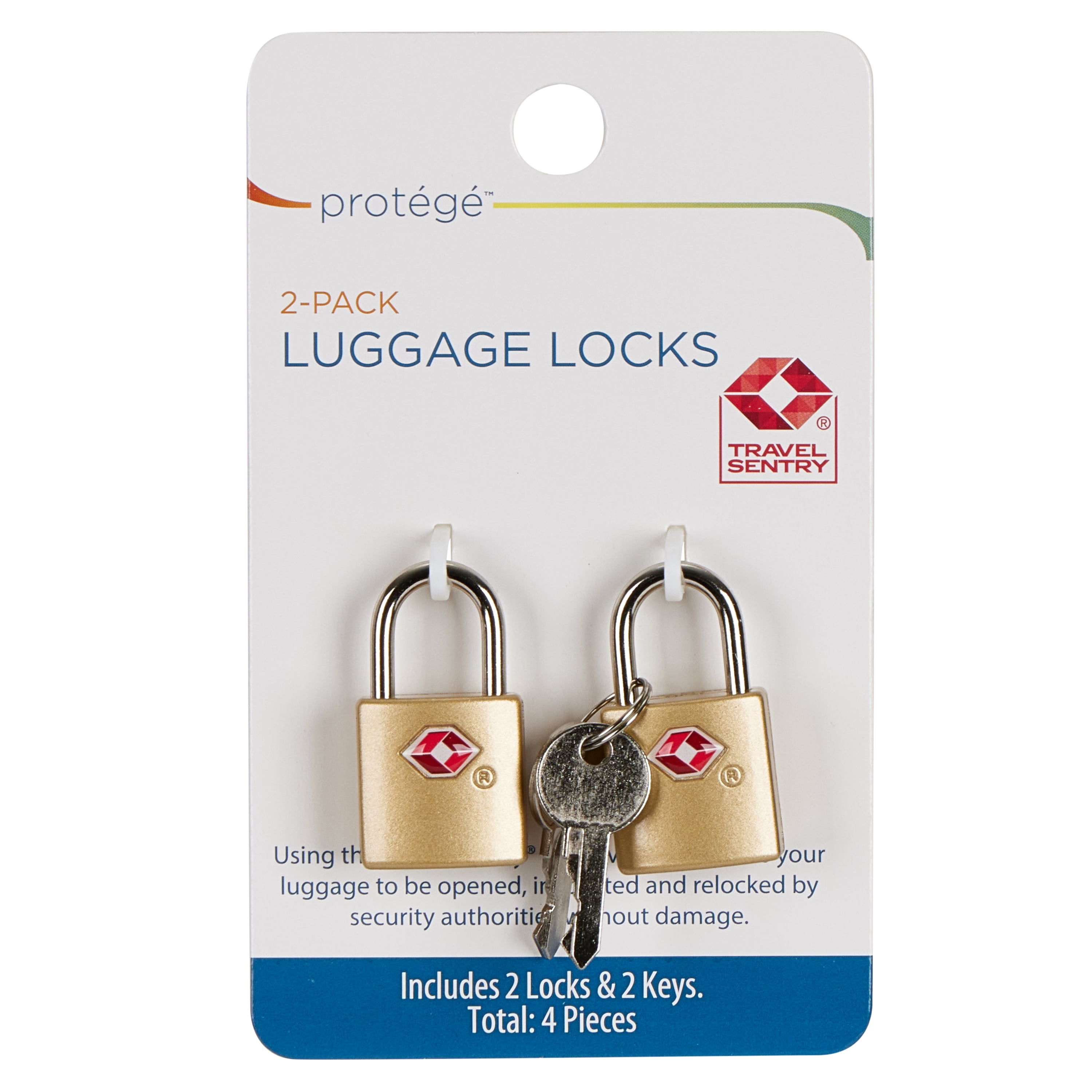 Protege Luggage Locks Gold Set of for Travel Security