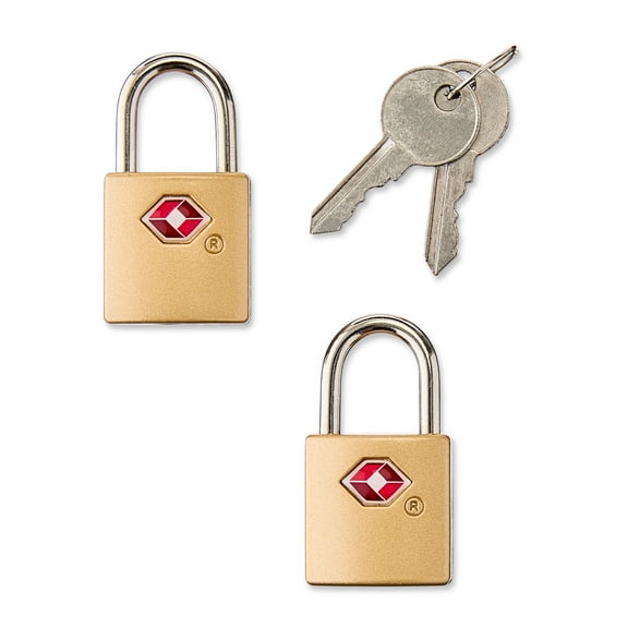 Protege Key Luggage Locks, Gold, Set of 2