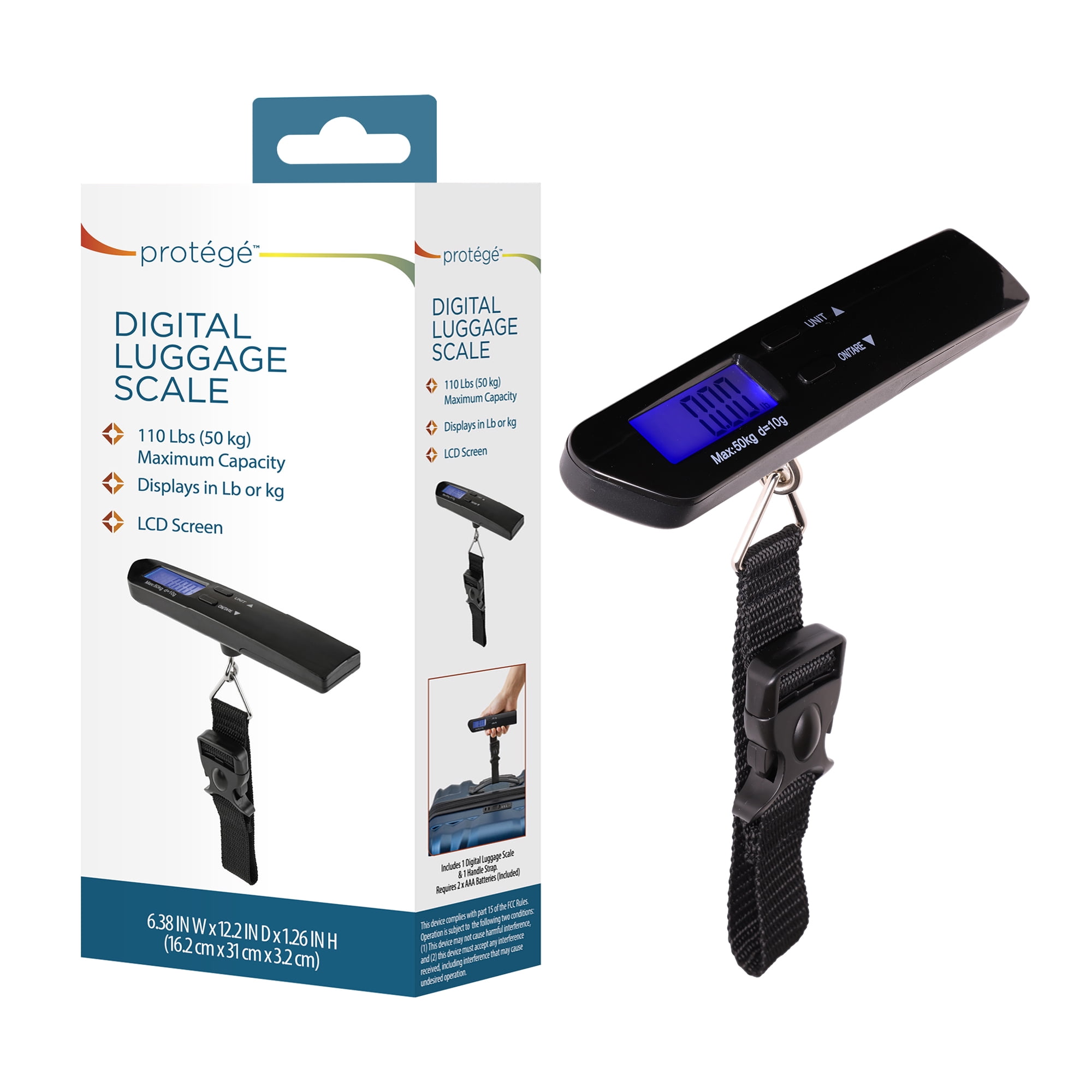 Protege Luggage Scale with AAA batteries