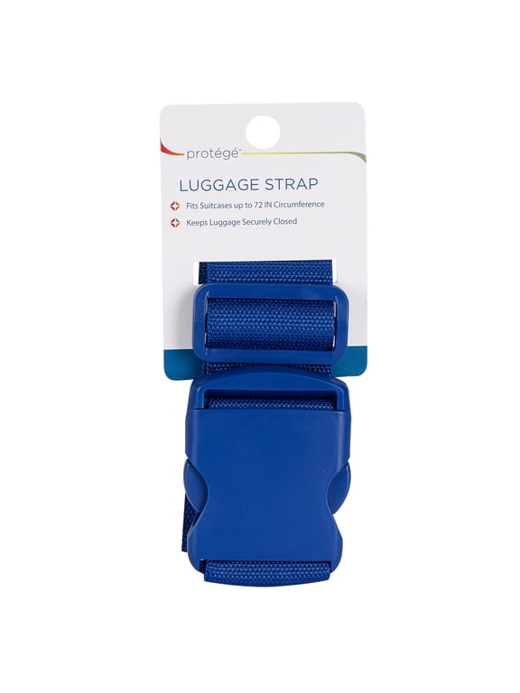 Blue Luggage Strap With Secure Buckle, Fits Up To 72-Inch Suitcases