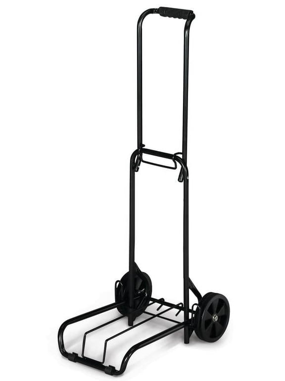 Metal Folding Luggage Cart, Black, 39" x 13" (15" Platform), 3lbs Empty, 75lb Capacity