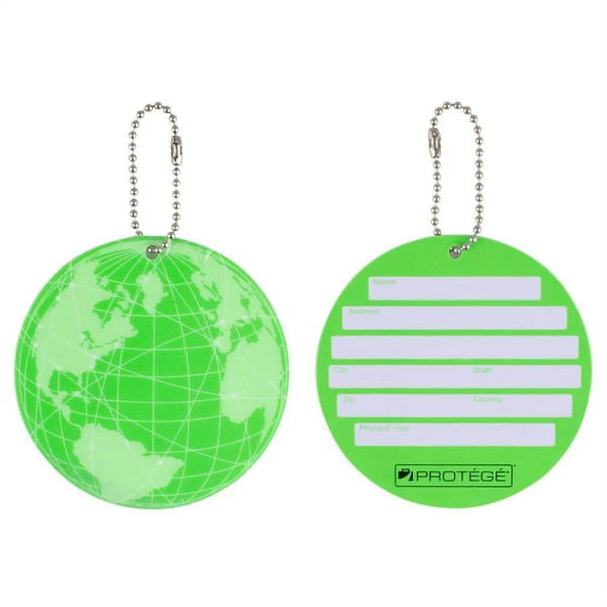 Protege Neon Round EZ ID Luggage Tags, Green Family Pack (8 Tags