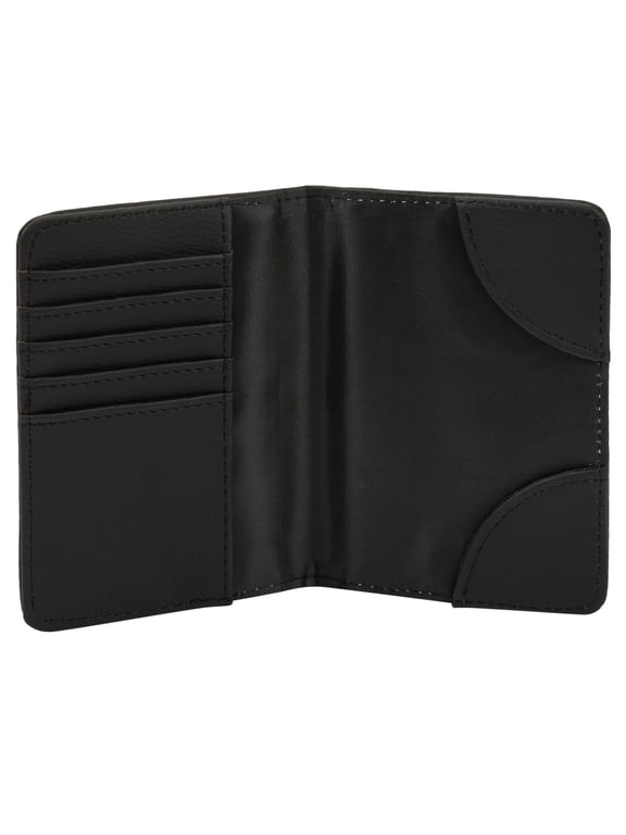 Black Passport Wallet Holder With Rfid Protection