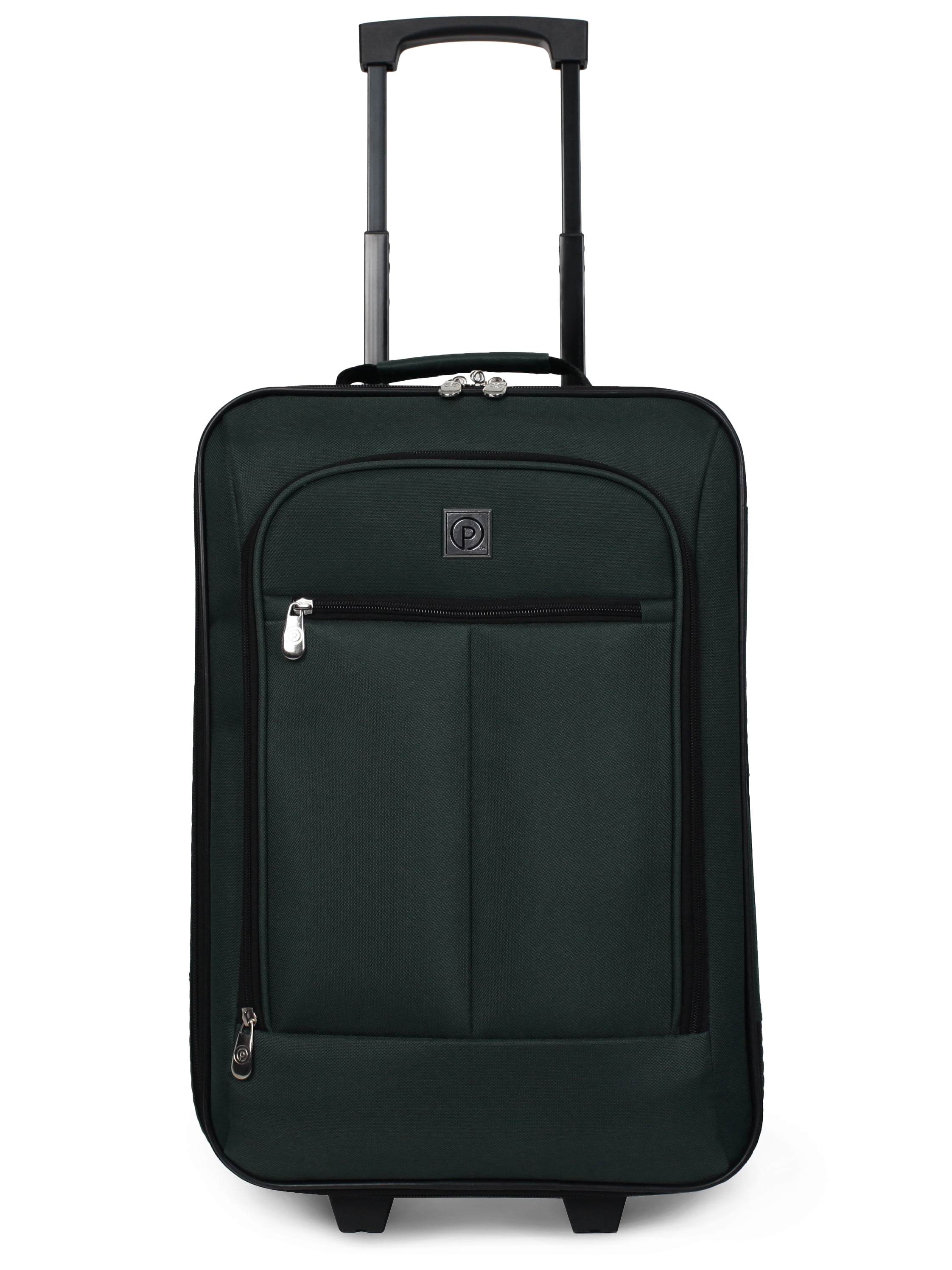 Protege Pilot Carry On 18" Softside 2 Wheel Luggage for Travel, Green