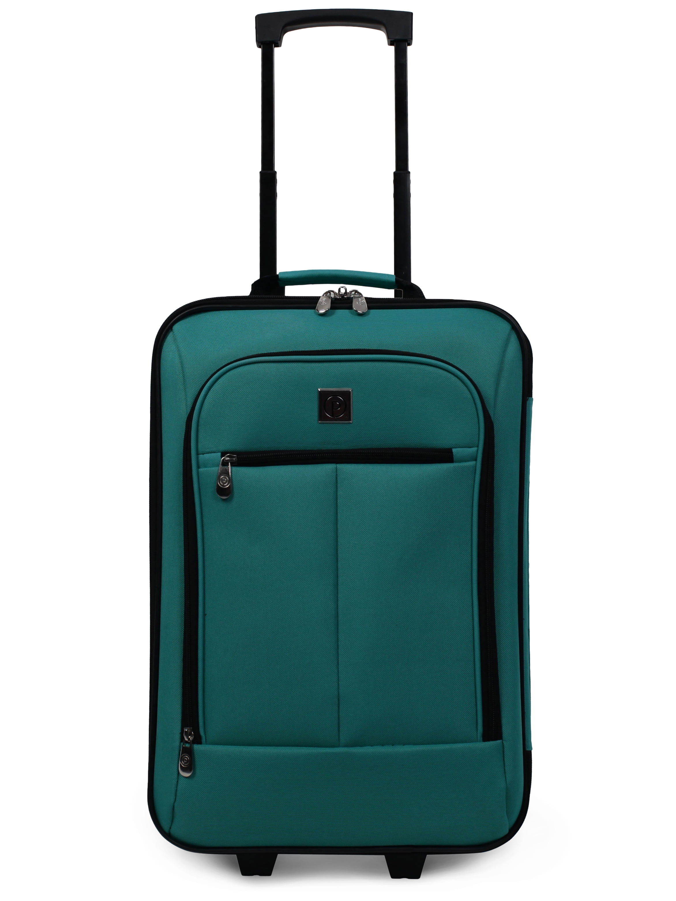 Protege Pilot Carry On 18" Softside 2 Wheel Luggage for Travel, Teal