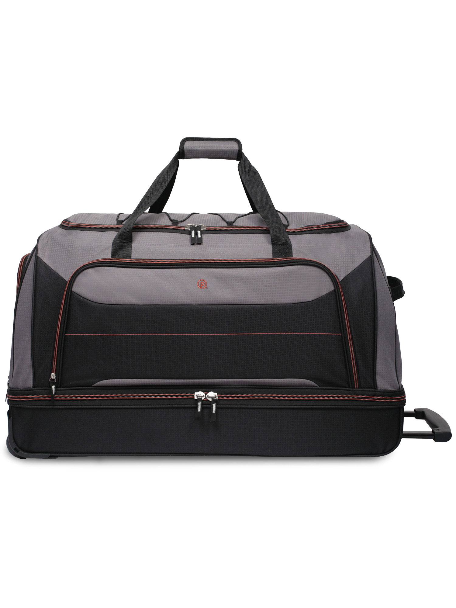Protege Rolling Drop-Bottom Duffel Bag for Travel, 30 in, Black and Grey - image 1 of 8