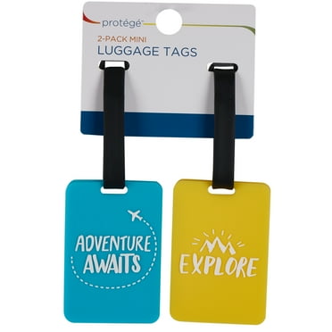 Protege 2 Pack Mini Luggage Tags in Teal and Orange