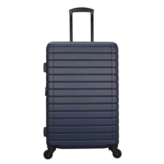 Protege Vacationer 24-Inch Checked Expandable Hardside Luggage With 360-Spinner Wheels and Divider Pockets, Navy