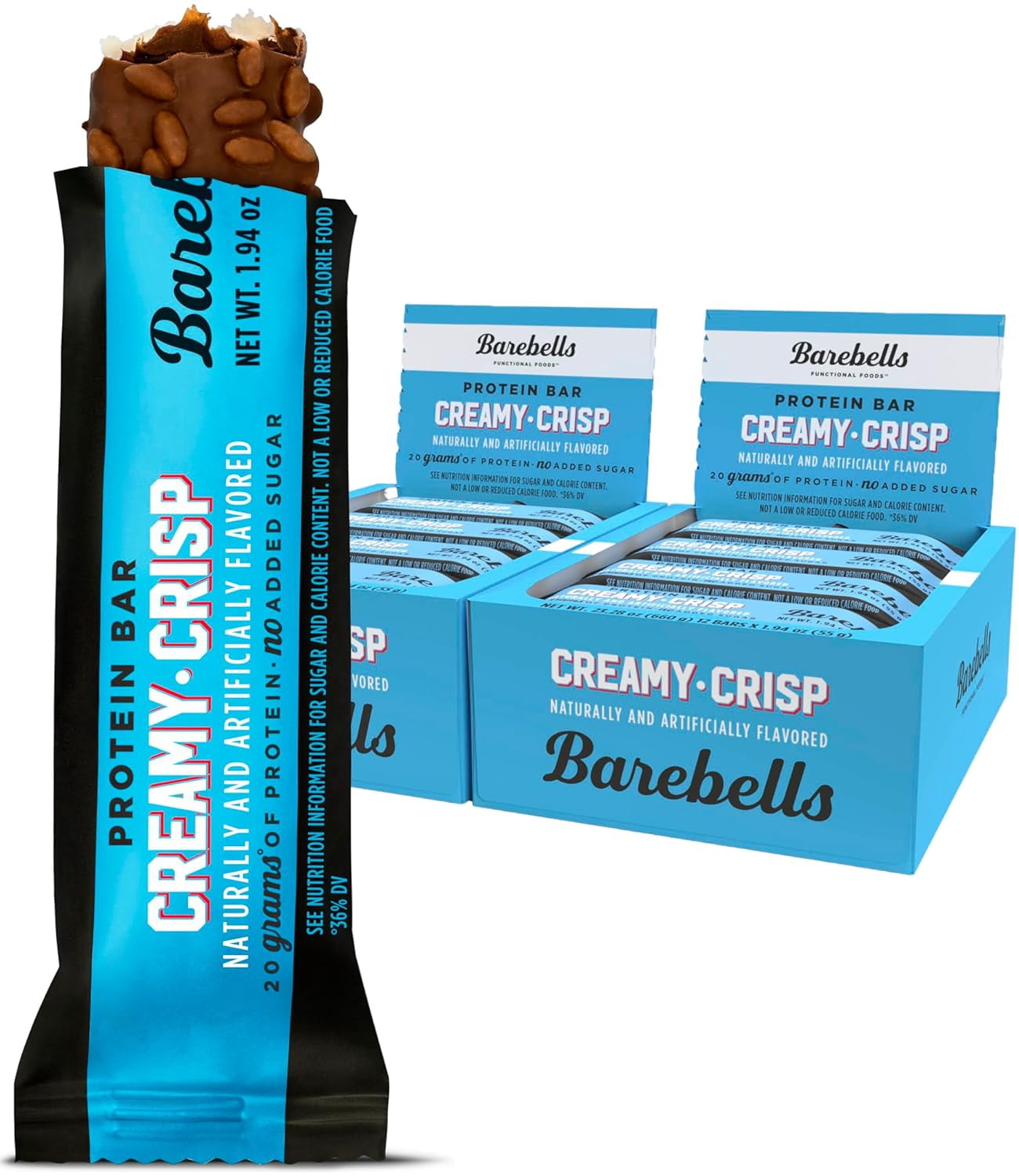 Protein Bars Creamy Crisp - 12 Count, Pack of 2 - Protein Snacks with ...