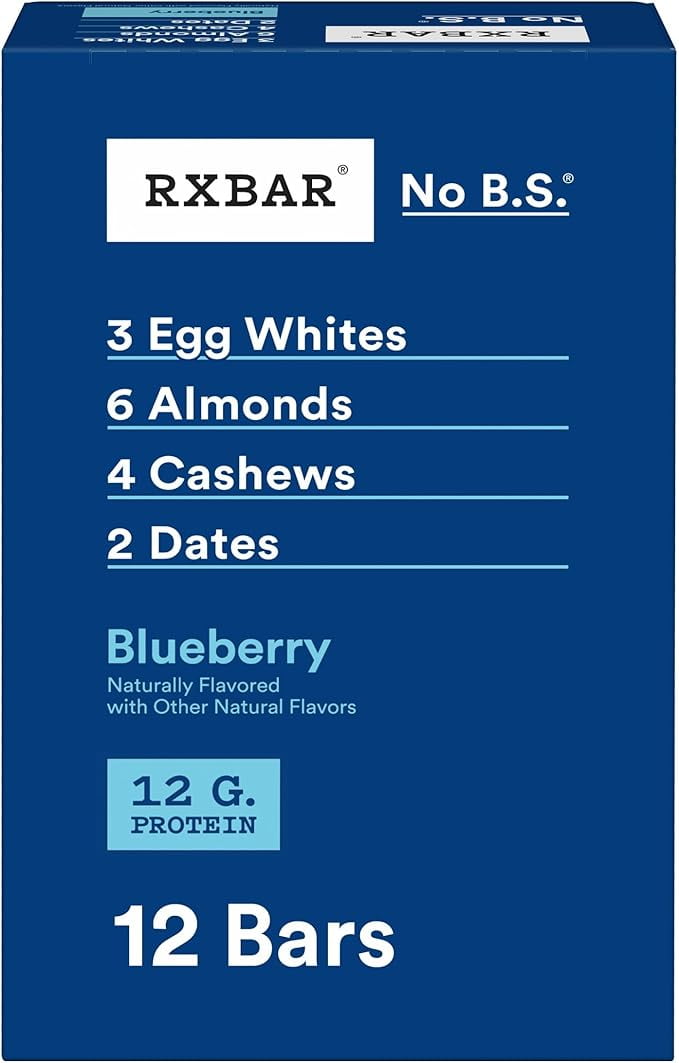 Protein Bars, Protein Snack, Snack Bars, Blueberry, 22Oz Box (12 Bars)