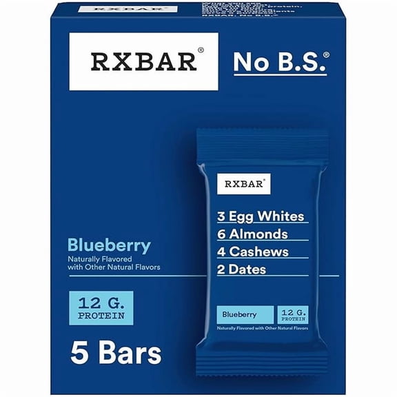 Protein Bars, Protein Snack, Snack Bars, Blueberry, 9.1oz Box (5 Bars)