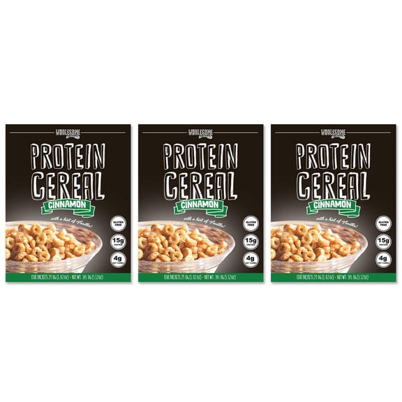 Protein Cereal, Low Carb Cereal, High Protein Cereal,Macro-Controlled Packages(Cinnamon-3 Pack)