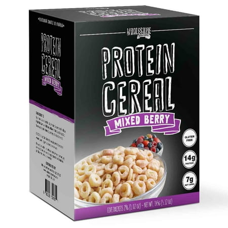 Protein Cereal, Low Carb Cereal, High Protein Cereal, 15g Protein, 4g Net Carbs, High Performance Cereal, 5 Individual Macro-Controlled Packages (Mixed Berry), 6 Boxes