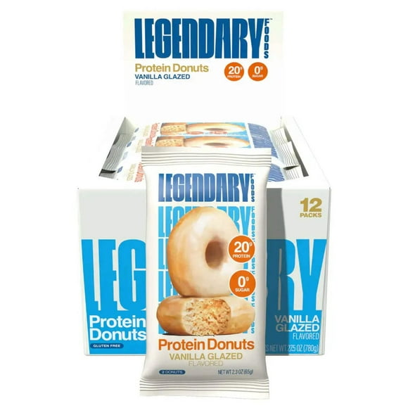 Legendary Foods Vanilla Glazed Flavored Protein Donuts 12 - 2.3 oz Packs