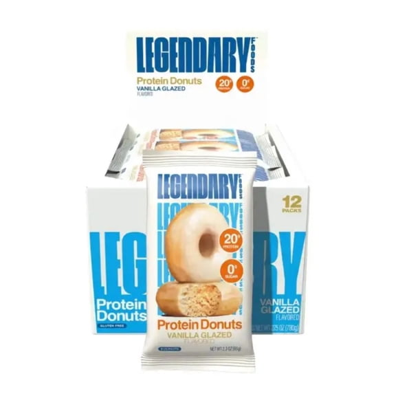 Legendary Foods Vanilla Glazed Flavored Protein Donuts 12 - 2.3 oz Packs