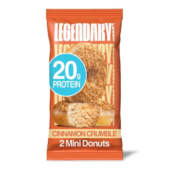 Legendary Foods Protein Donuts, Cinnamon Crumble, 20g Protein, 1 Pack, Keto Friendly, Gluten Free