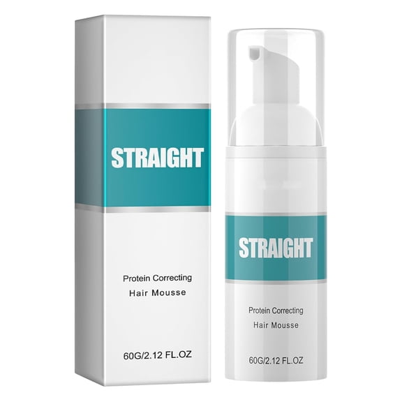 Protein Hair Straightening Mousse, 60g Protein Correcting Hair Straightening Mousse, Silk & Gloss Hair Straightening Mousse(1PCS)