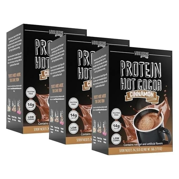 Protein Hot Chocolate, High Protein 14g-15g, Low Carb 4g-5 Net Carbs, Low in Sugar 2g, Keto-Friendly, Gluten-Free Cocoa Mix - Made in USA by Wholesome Provisions