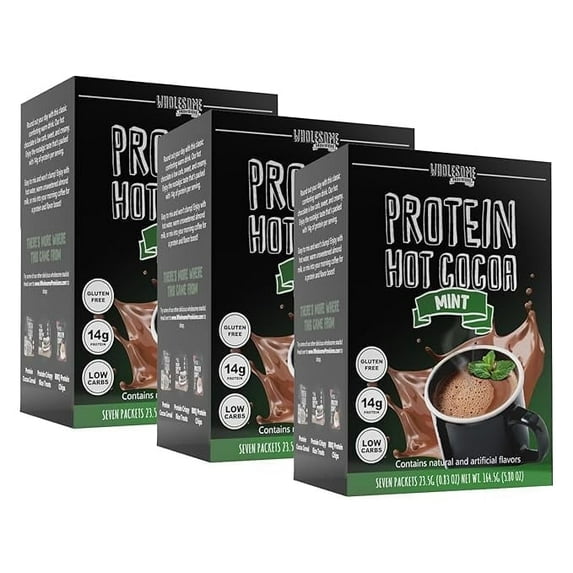 Protein Hot Chocolate, High Protein 14g-15g, Low Carb 4g-5 Net Carbs, Low in Sugar 2g, Keto-Friendly, Gluten-Free Cocoa Mix - Made in USA by Wholesome Provisions
