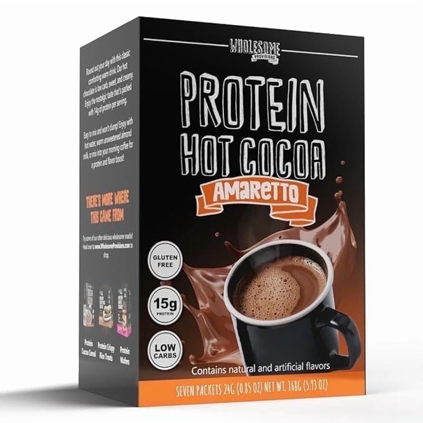 Protein Hot Chocolate, High Protein 14g-15g, Low Carb 4g-5 Net Carbs, Low in Sugar 2g, Keto-Friendly, Gluten-Free Cocoa Mix - Made in USA by Wholesome Provisions