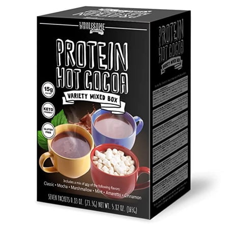 Protein Hot Chocolate, Keto Hot Chocolate Mix, Low Carb Hot Cocoa, 15g Protein, 2g Net Carbs, Low in Sugar, Instant Hot Coco, 7 Individual Macro-Controlled Packages (Variety Pack, 1 Pack)