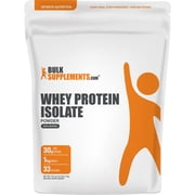 BulkSupplements Whey Protein Isolate Powder - 90%, Whey Protein Supplement, with BCAAs - Unflavored, 1kg (2.2 lbs)