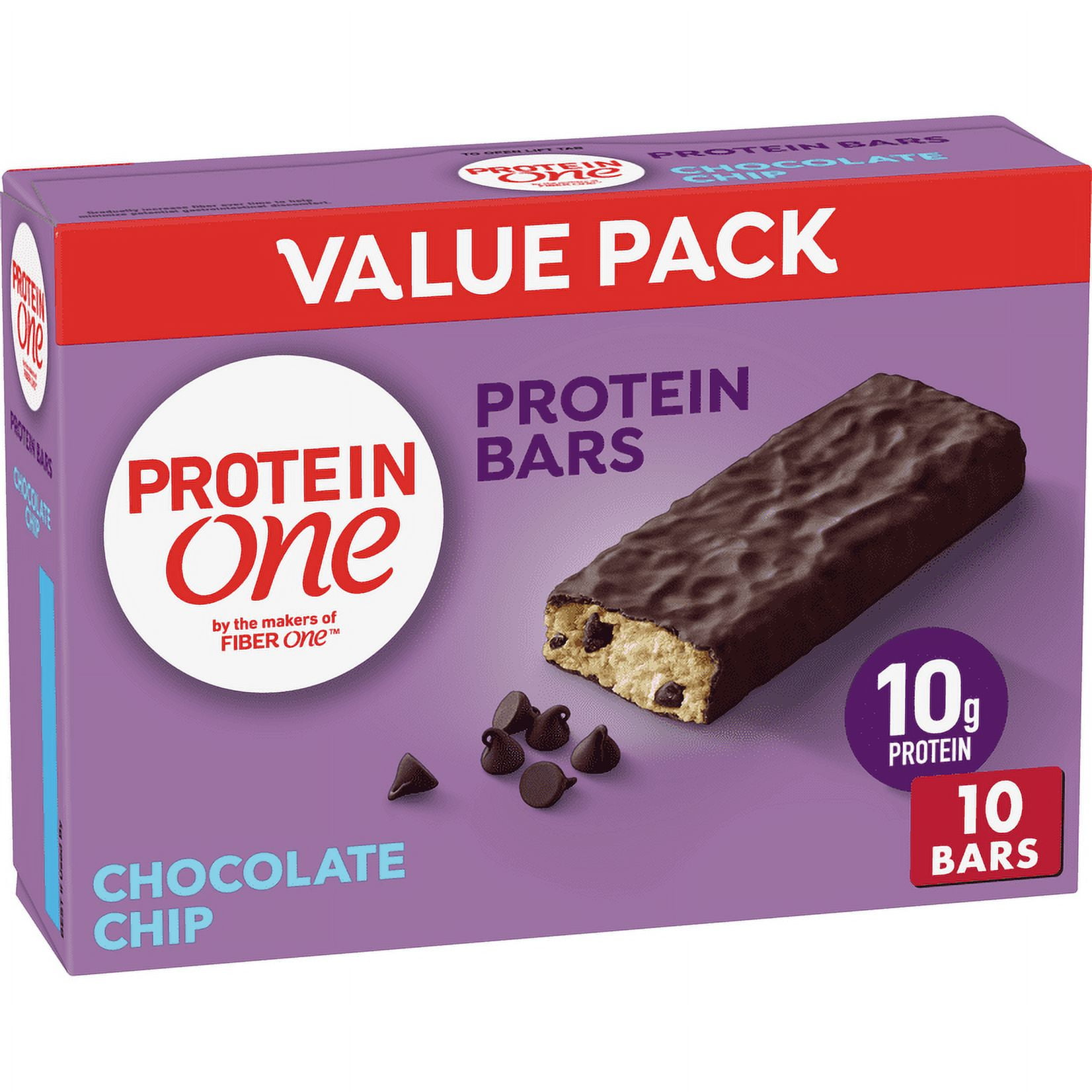 Protein One, 90 Calorie Chocolate Chip Bars Value Pack, 10 Bars