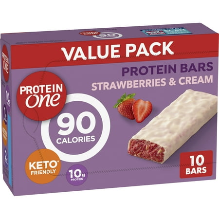 Protein One 90 Calorie Keto Protein Bars, Strawberries and Cream, 10 ct