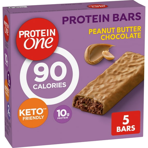 Protein One 90 Calorie Protein Bars, Peanut Butter Chocolate, Keto Friendly, 5 Ct, 4.8 oz