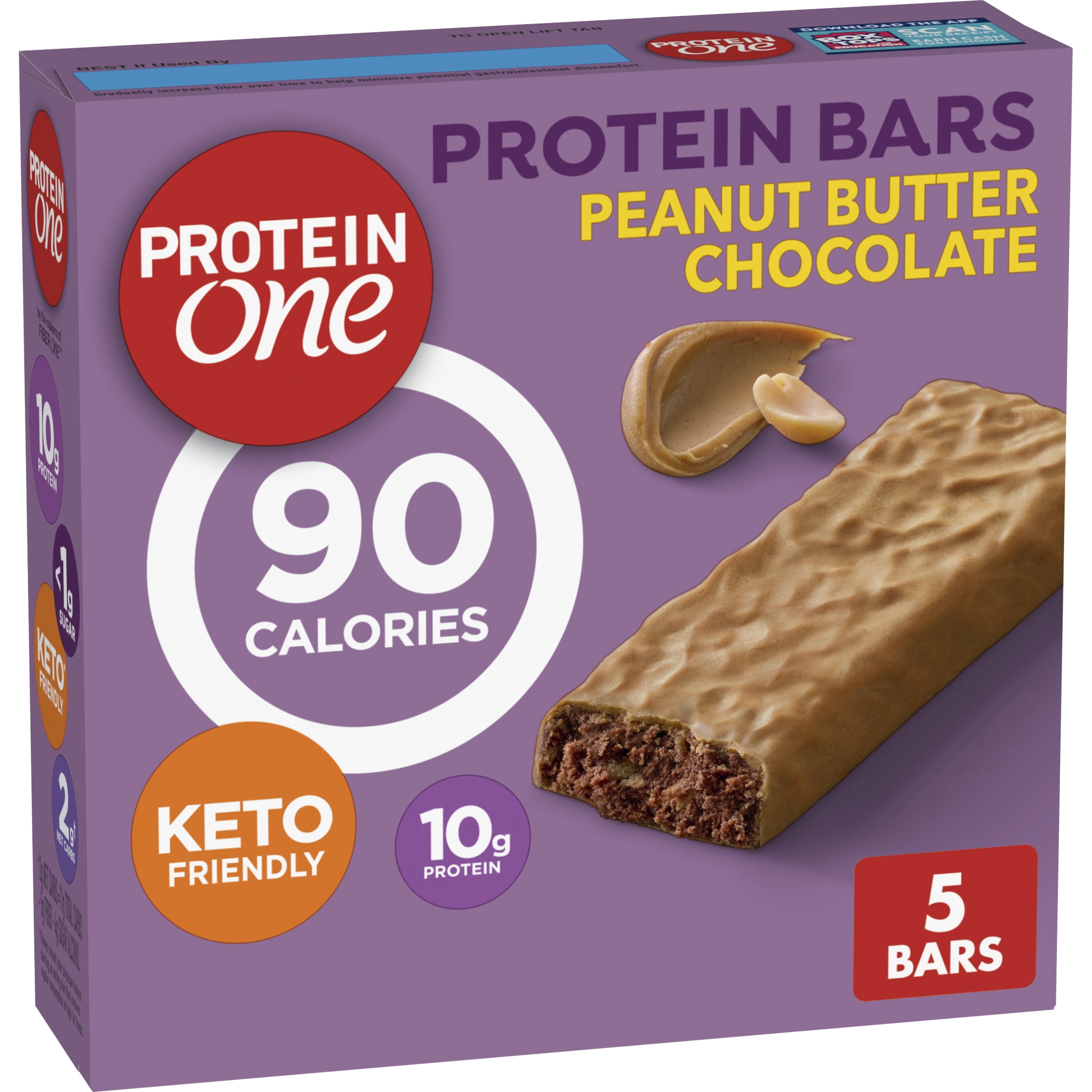 Protein One 90 Calorie Protein Bars, Peanut Butter Chocolate, Keto Friendly, 5 Ct, 4.8 oz