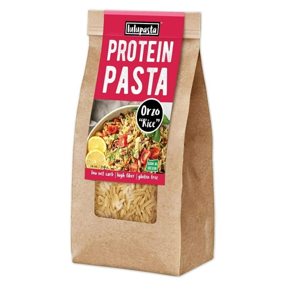Protein Pasta, Keto Pasta, 22g, Made with Lupin Flour & Sunflower Flour, 5g Net Carb, Gluten Free, Lupin Pasta, Low Carb Pasta by lulupasta (Orzo, 1 Pack)