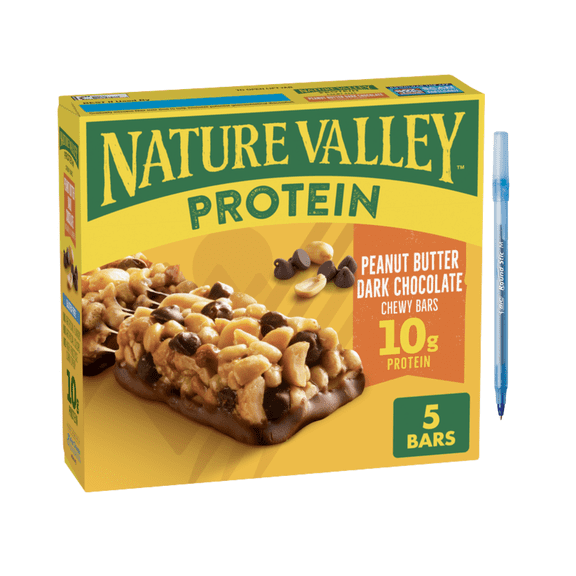 Protein Peanut Butter Dark Chocolate Chewy Snack Bars 5 ct