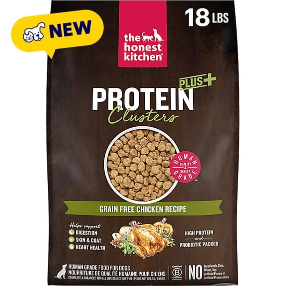 The Honest Kitchen Protein Plus+ Clusters Grain Free Chicken Recipe Dog Food 18 lbs