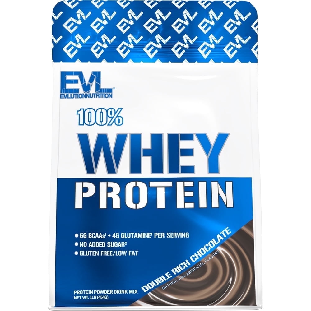 Protein Powder 25g - Evlution Nutrition 100% Whey Protein Powder 1 LB - No Sugar Added, Low Carb, Gluten Free - EVL Fast Absorbing Chocolate Protein Powder with BCAA and Glutamine