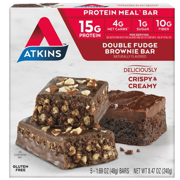 Protein-Rich Meal Bar, Double Fudge Brownie, Keto Friendly, 5 Count