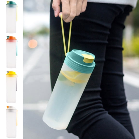 Protein Shaker Bottle 18.6 oz 550ml Plastic Sports Water Bottle with Scale, Leakproof Lid and Carry Strap for Gym, Protein , Milkshakes and Outdoor