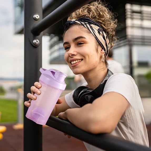 Protein Shaker Bottle 500ml Mixing Cup for Protein Powder with Measurement Scale Portable Sports Water Bottle for Gym Fitness Running Workout Shaker Cup with Flip Lid and Built-in Mixer